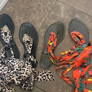 INC International Concepts Black and Multicolor Sandals